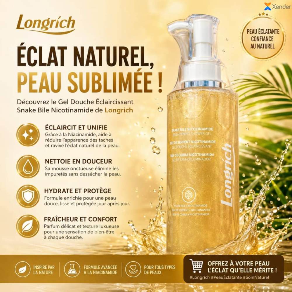 Gels de douche éclatant pour teint clair