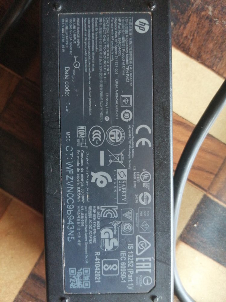 Chargeur pc hp